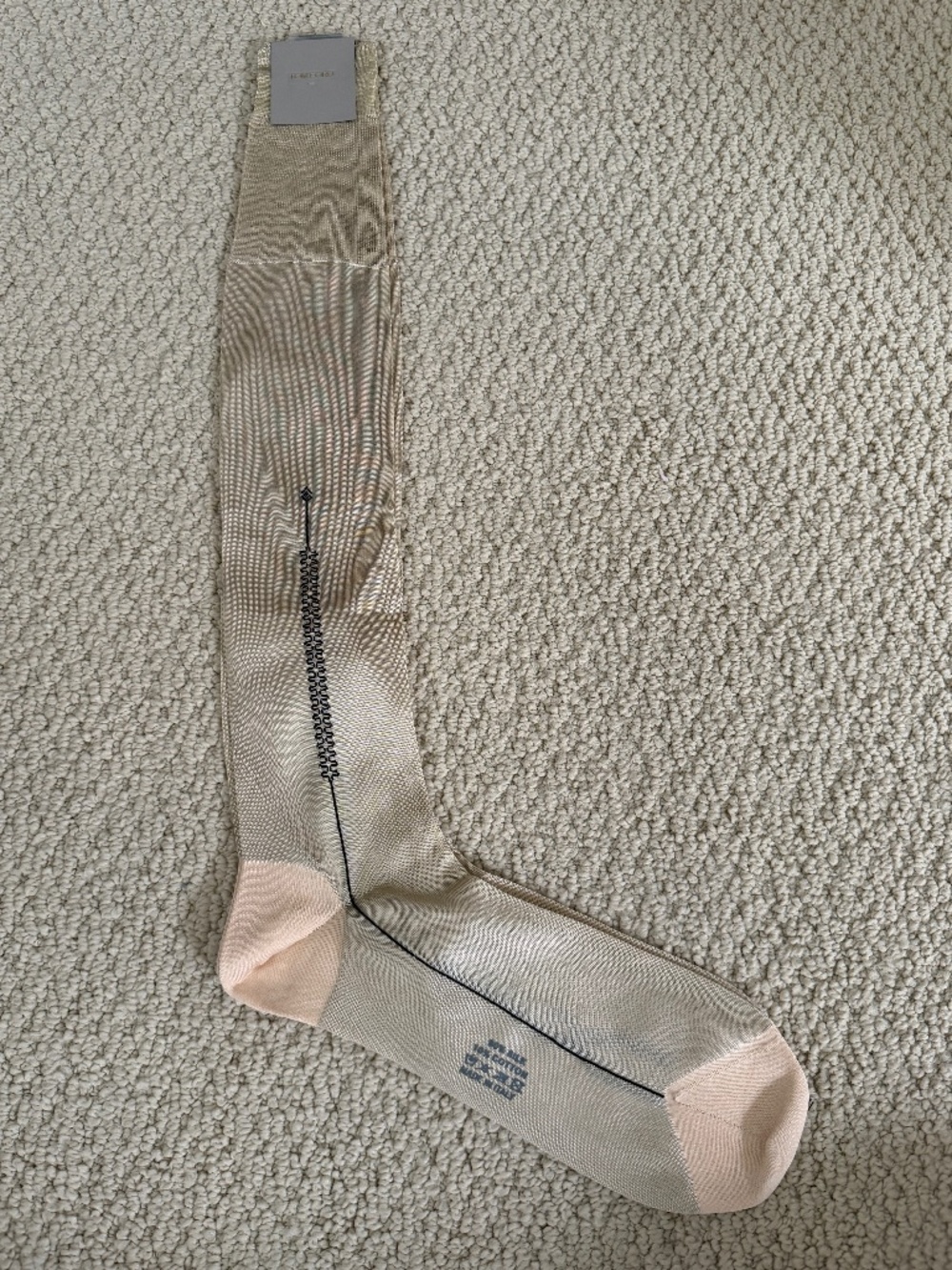 Tom Ford Golden Beige Sheer Silk Blend Knit Over the Calf High Dress Socks